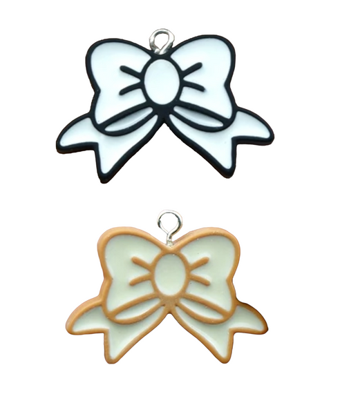 2pc-Bow Charms Flat Back Cabochon C7