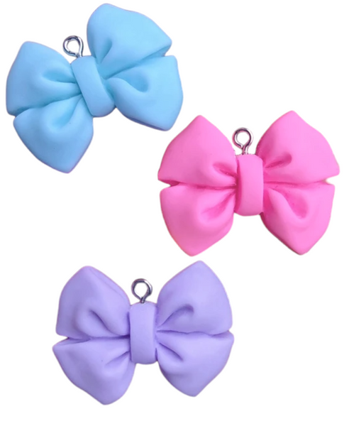 2PC Bow Charms Pendants Flat back Resin Cabochon