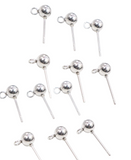 30pc -Stainless Steel Earring Ball Studs | Attached loop