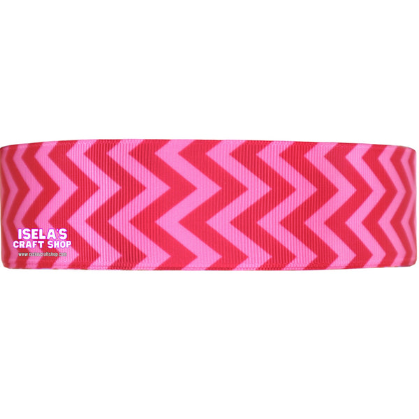 size 7/8" 22mm or 1.5" 38mm 3Yards- Chevron Ribbon