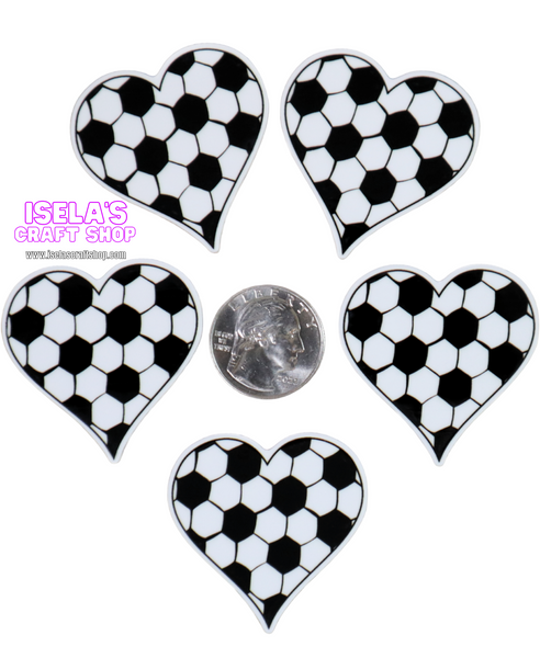 1pc - High Quality Soccer Heart Resin Planar P465