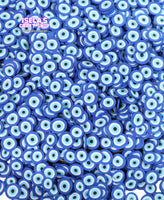 10g - Blue Evil Eye Polymer Clay Slices - C1