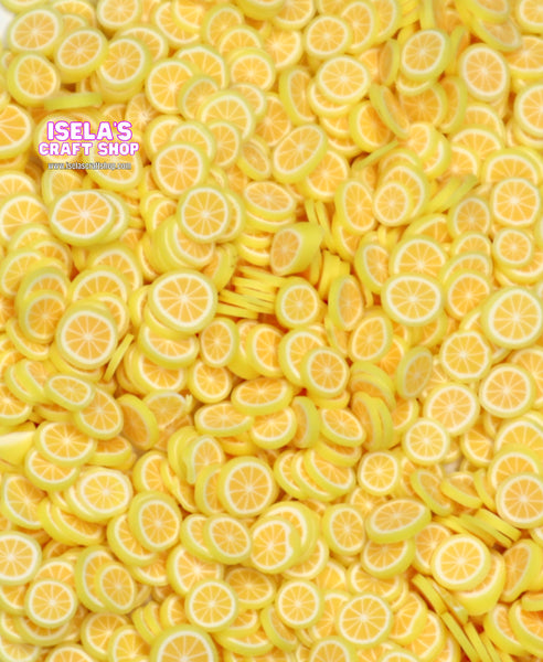 10g - Lemon  Fruit Polymer Clay Slices (5mm) - C12