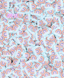 10g - Rainbow with Cloud Polymer Clay Slices (5mm) - C5