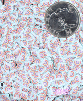 10g - Rainbow with Cloud Polymer Clay Slices (5mm) - C5