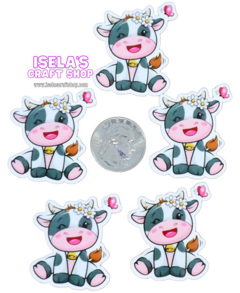 1pc-New High Quality Cute Cow Resin Planar P1190