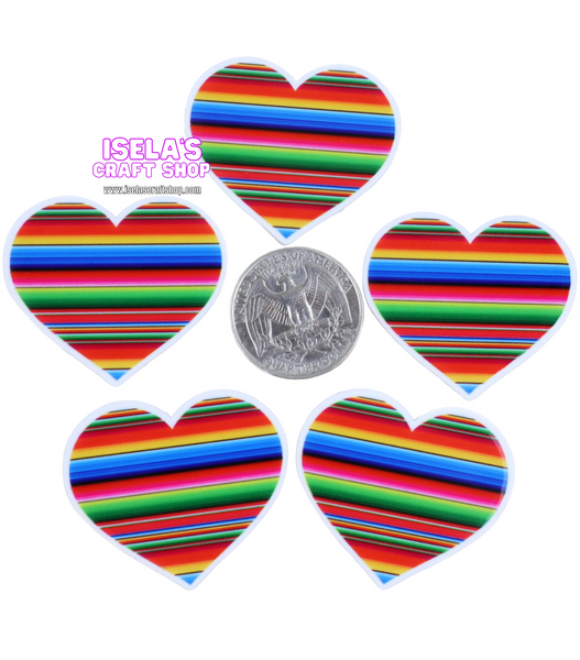 1pc -High Quality Serape  Heart Resin Planar P519