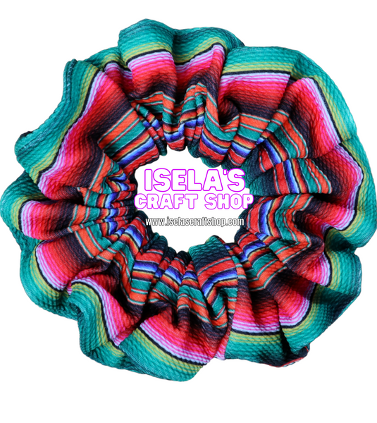 Handmade Oversized Serape Print Scrunchie S45