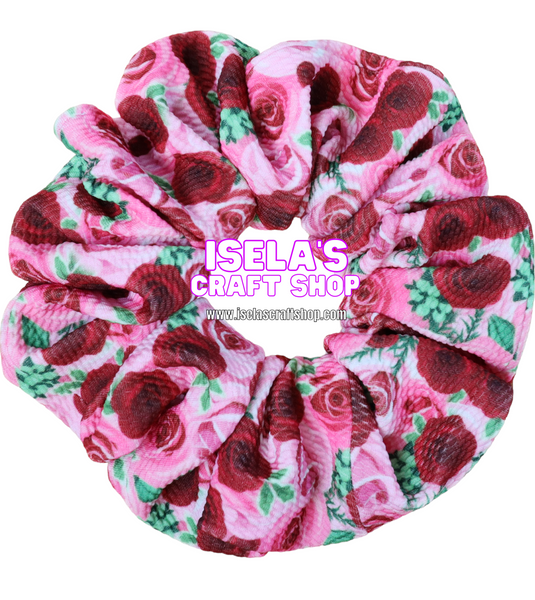 New Handmade Oversized Rose Print Scrunchie