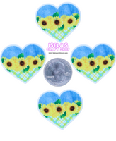 1pc  - Sunflower heart tail resin planars P904