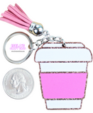 Coffe-Pink Keychain with Tassel