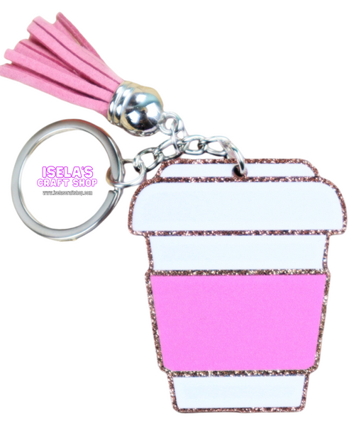 Coffe-Pink Keychain with Tassel