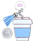 Coffe-Blue  Keychain with Tassel