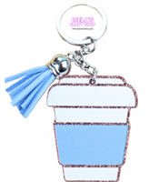 Coffe-Blue  Keychain with Tassel