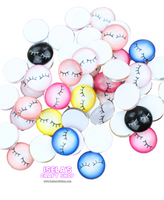 50pcs Mixed Color Eyelashes  Glass Cabochons