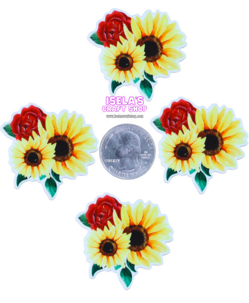 1pc -SunflowerROSE Resin Planar  P445