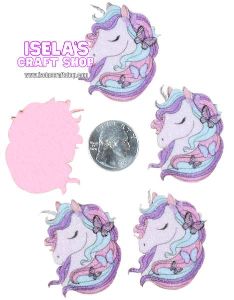 5pc Unicorn Appliques E3