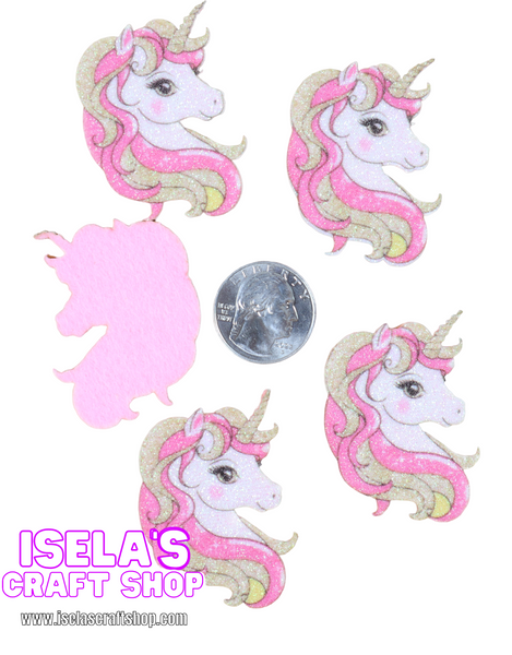 5pc  Unicorn Appliques E1