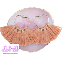 2 Pieces /Heart Fan Tassels Earring Findings