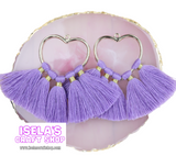 2 Pieces /Heart Fan Tassels Earring Findings