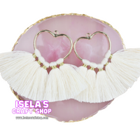 2 Pieces /Heart Fan Tassels Earring Findings