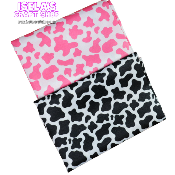 Cow Print  Polyester Fabric , Non-Stretch