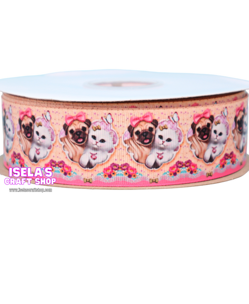 3yards - Size-1.5" 38mm Dog Ribbon R308