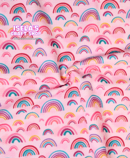 Rainbows  Printed Bullet Liverpool Fabric L56