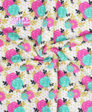 Flower Printed  Bullet Liverpool Fabric L34