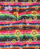 New  Serape Sunflower Printed Bullet Liverpool Fabric L13