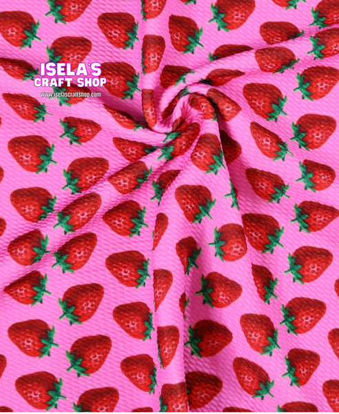 Strawberry Printed Bullet Liverpool Fabric L153