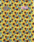 Sunflower Butterfly Printed Bullet Liverpool Fabric L101