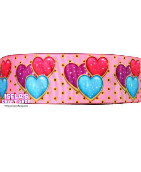 3Yards-New Heart Ribbon size 1.5"-R1019