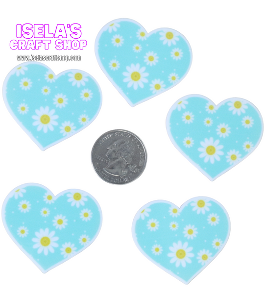 1pc - New High Quality daisy heart Resin Planar- P849