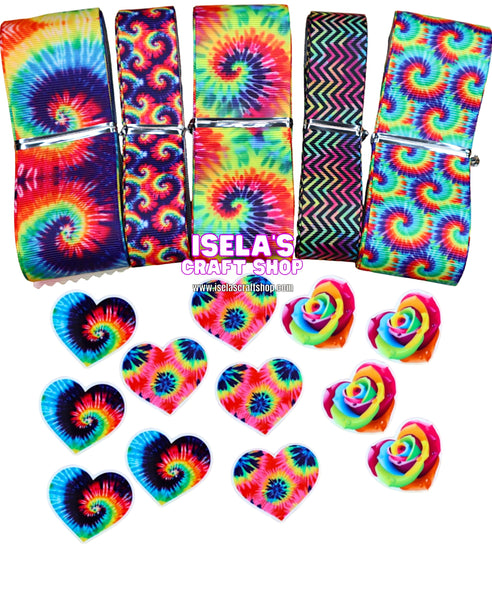 Tie-dye Crafters Ribbon/Resin Bundle B3