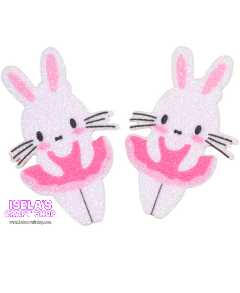 4pc Bunny  Felt Applique E11