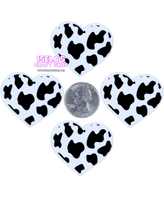 1pc - Cow Print Heart Resin Planar P26