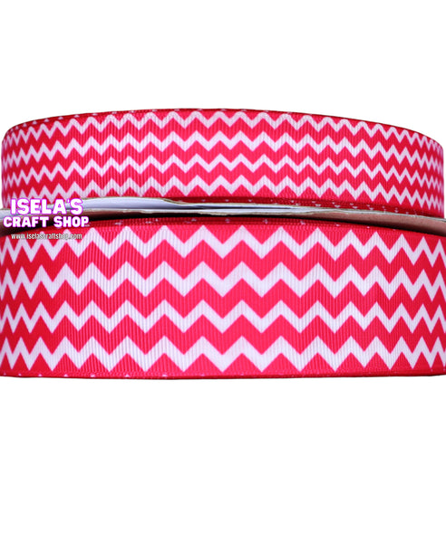 Hot pink High Quality Chevron Ribbon 7/8" or 1.5"