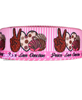 3Yards- Peace.Love.Concha Ribbon size 1.5"   -R152