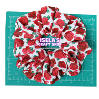 "New Handmade Oversized Rose Print Scrunchie"