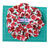 "New Handmade Oversized Rose Print Scrunchie"