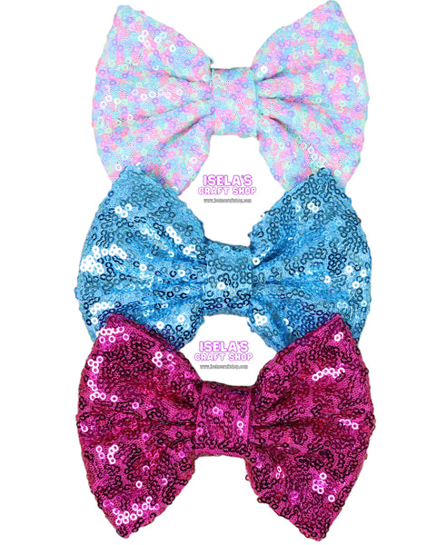 1pc "Sequin Hair Bow - Clip Not Included"