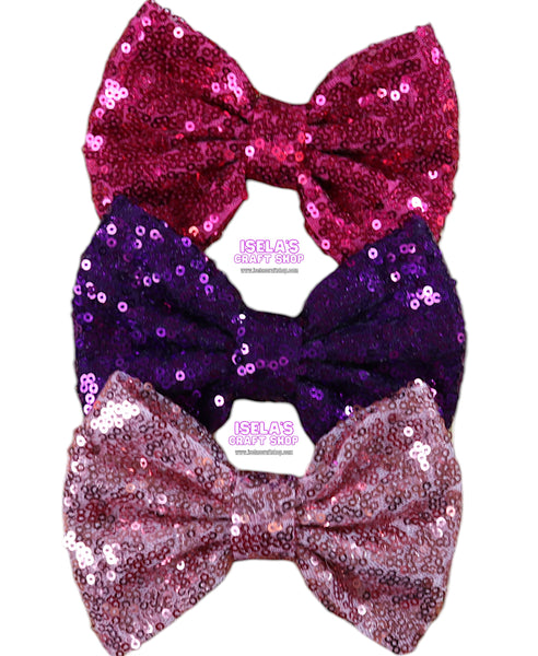 1pc "Sequin Hair Bow - Clip Not Included"