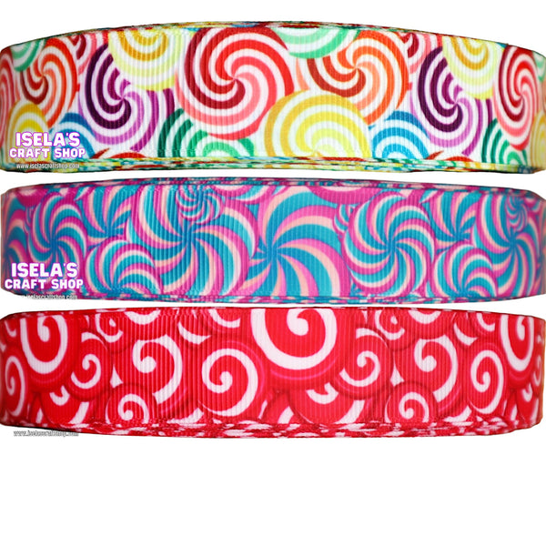 3Yards-High Quality Swirls  7/8" 22mm Ribbon