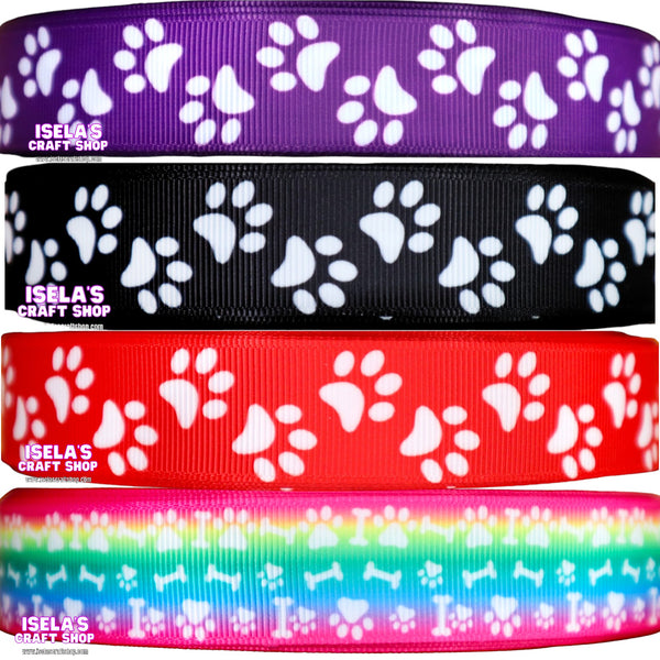 3yards -Paw Print Ribbon 7/8" 22MM