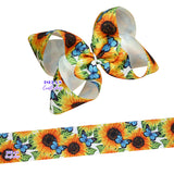 Butterfly sunflower  Ribbon size 7/8" or 1.5"