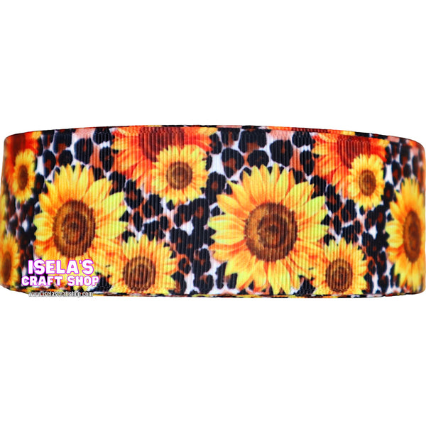 3yards- Sunflower Ribbon 7/8" or 1.5"