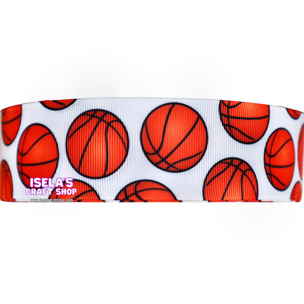 3Yards-Basketball Ribbon size 1.5" -R645