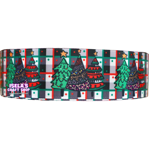 3yards-Size 1.5" Christmas Tree Ribbon R908