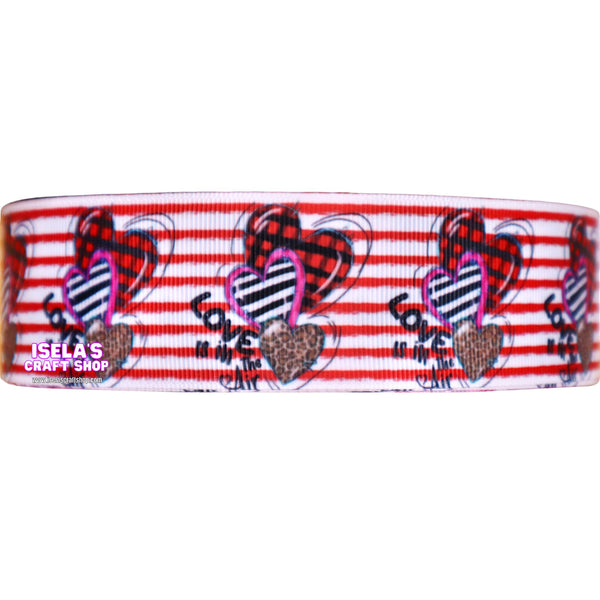 3Yards -Size-1.5" High Quality Heart Ribbon R767